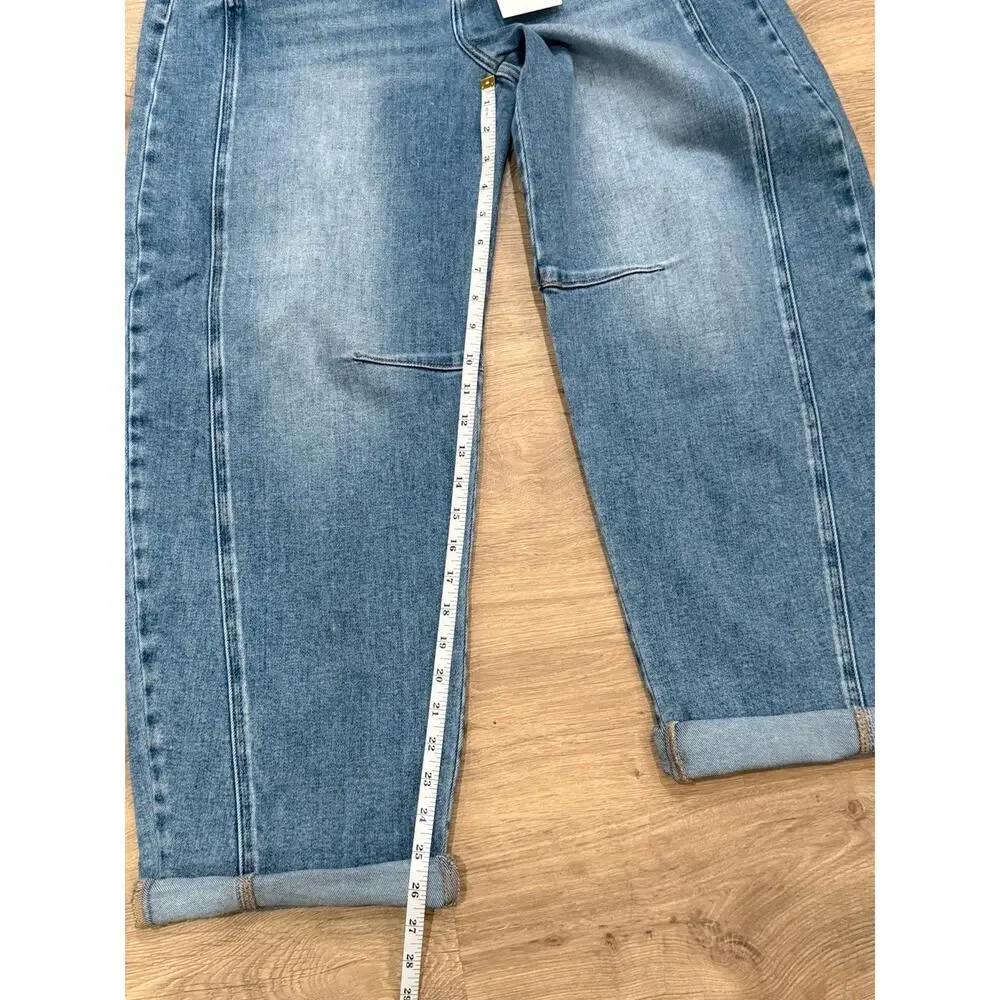 Risen Jeans - High-Rise Boyfriend Cuffed Barrel Jeans Womens Size 11/30 RDP5901 - Picture 9 of 11